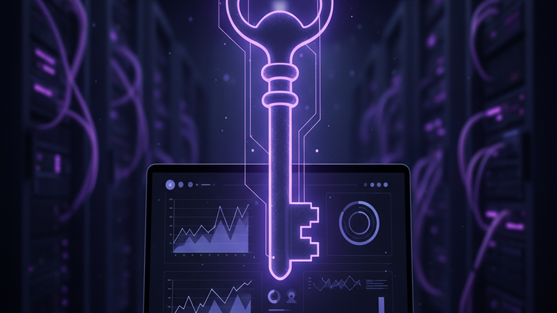 Matomo API key guide with key icon and analytics dashboard